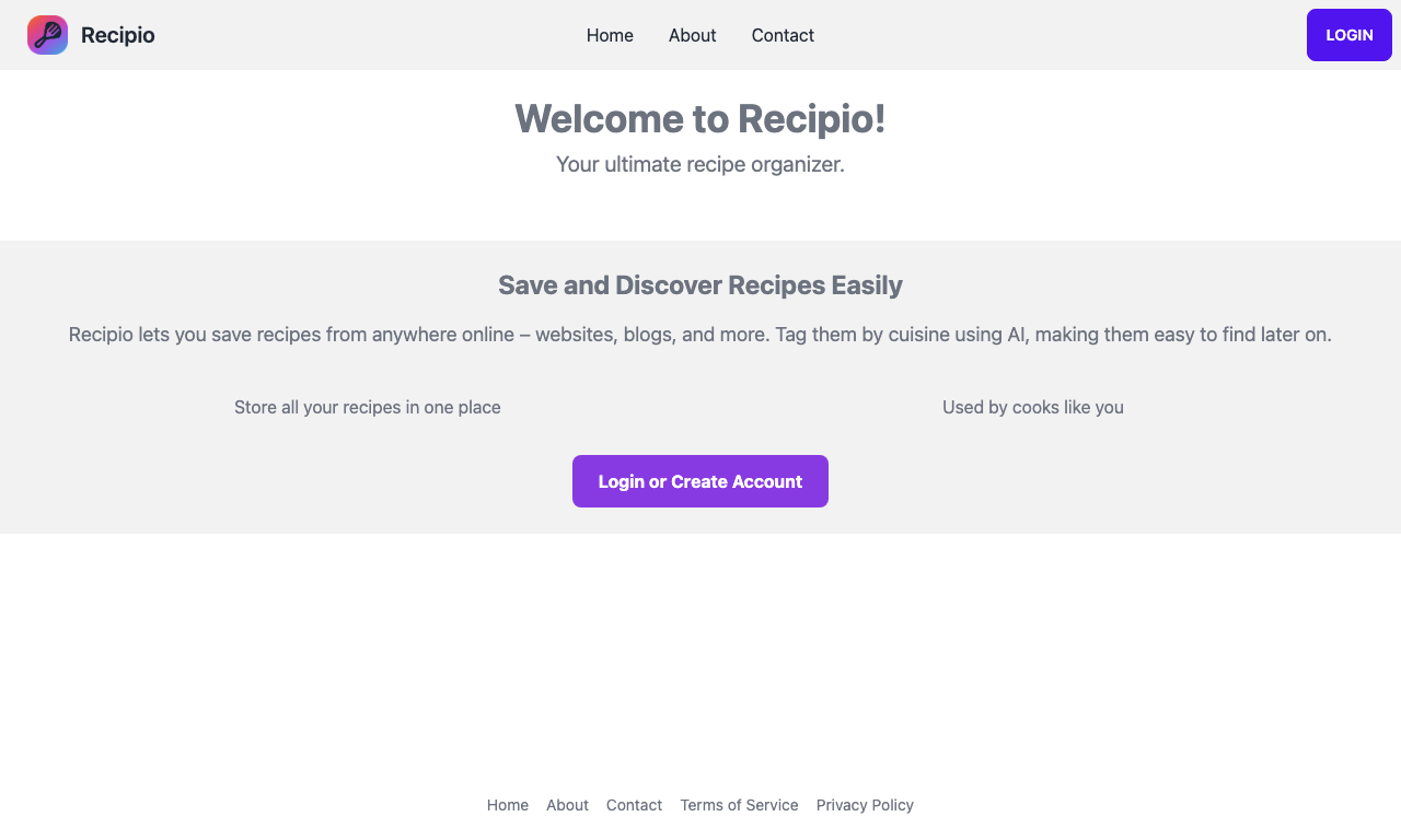 RecipioAI — интерфейс