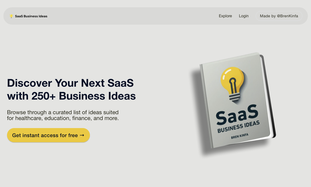 SaaS business ideas — интерфейс
