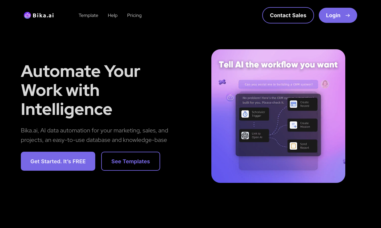 Bika AI — интерфейс
