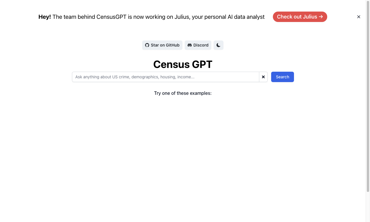 Census GPT — интерфейс