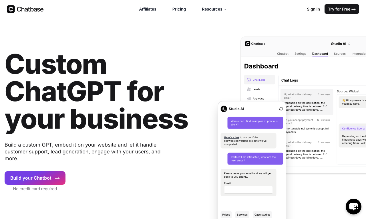 Chatbase — интерфейс