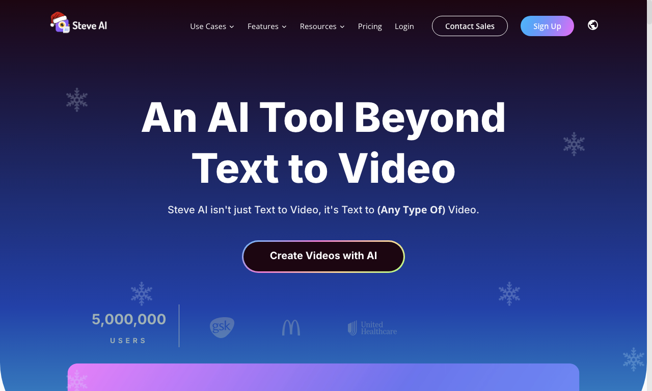 Steve AI — интерфейс