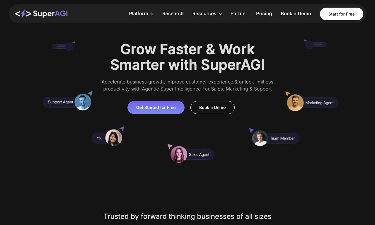 SuperAGI — интерфейс