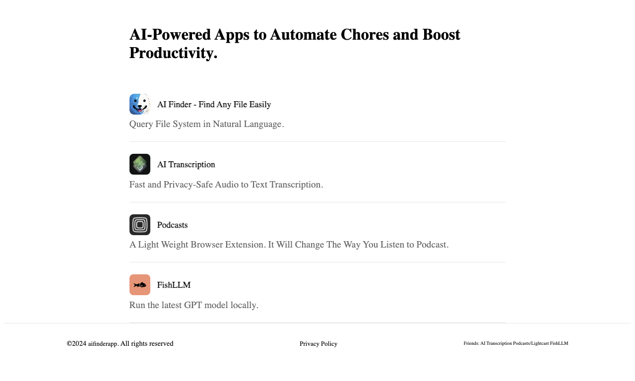 AI Finder — интерфейс