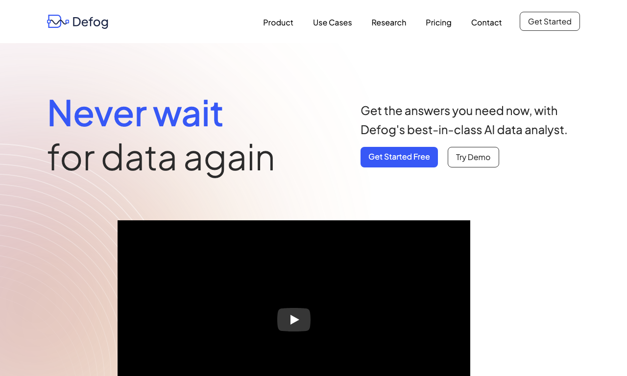 Defog — интерфейс