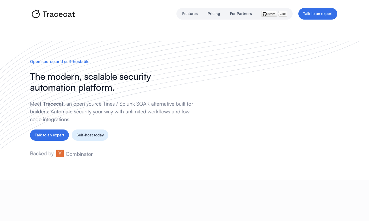 Tracecat — интерфейс
