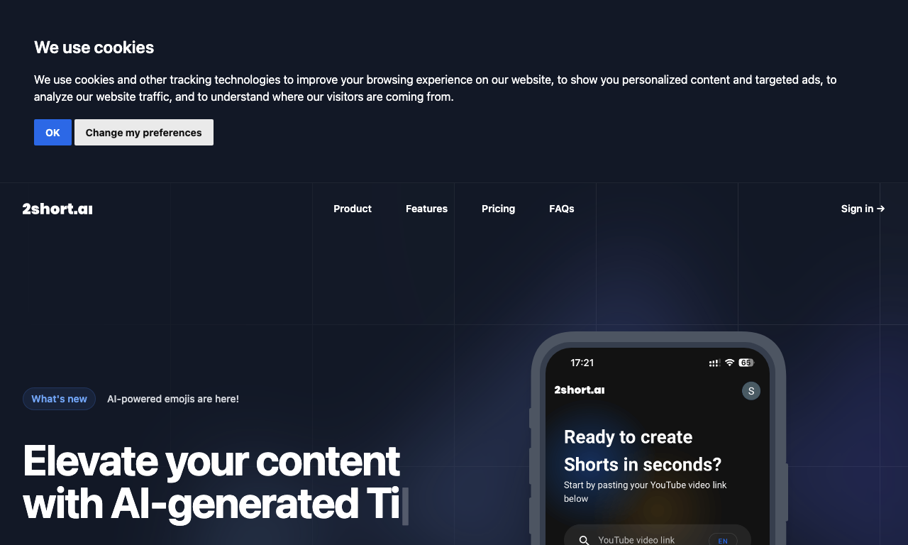 2Short AI — интерфейс