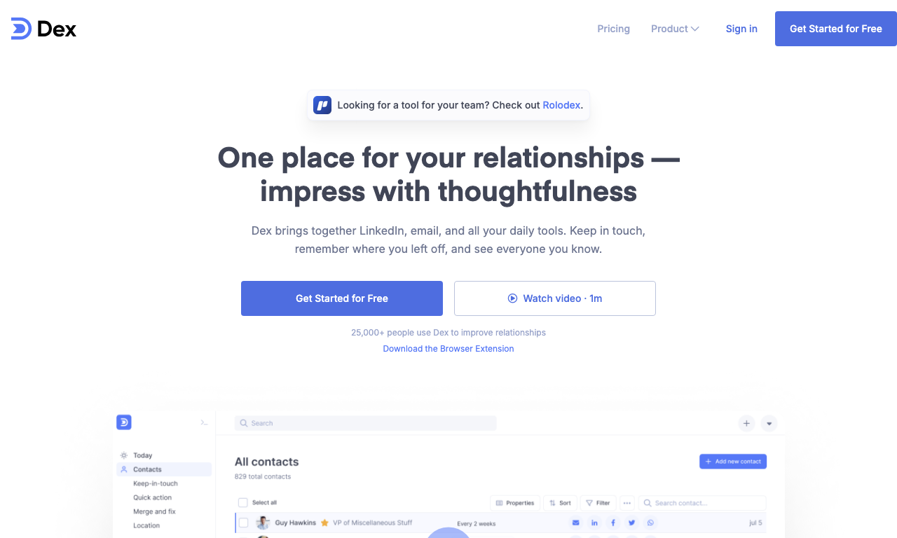Dex — интерфейс