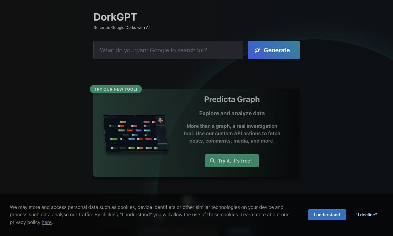 DorkGPT — интерфейс