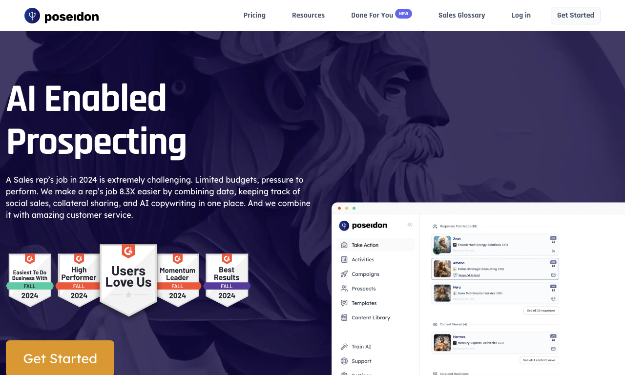 useposeidon.com — интерфейс