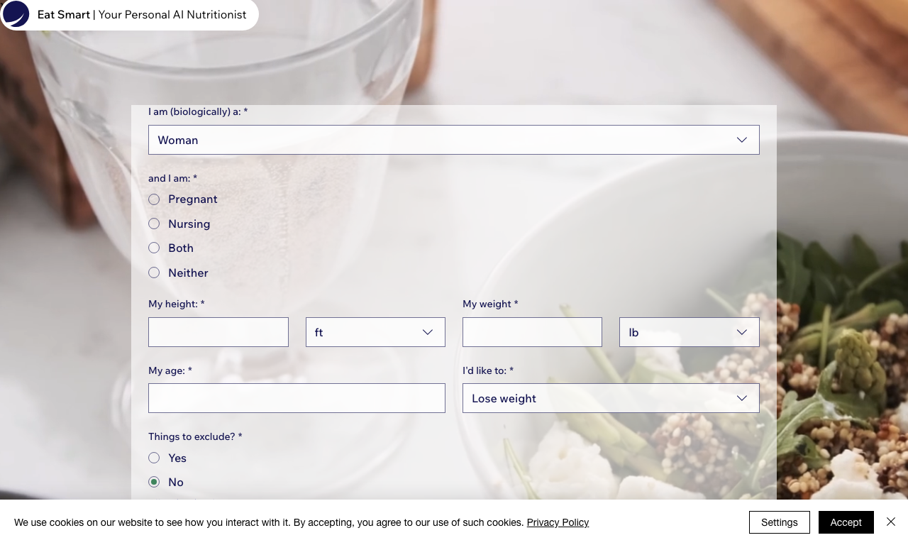 Eat Smart — интерфейс