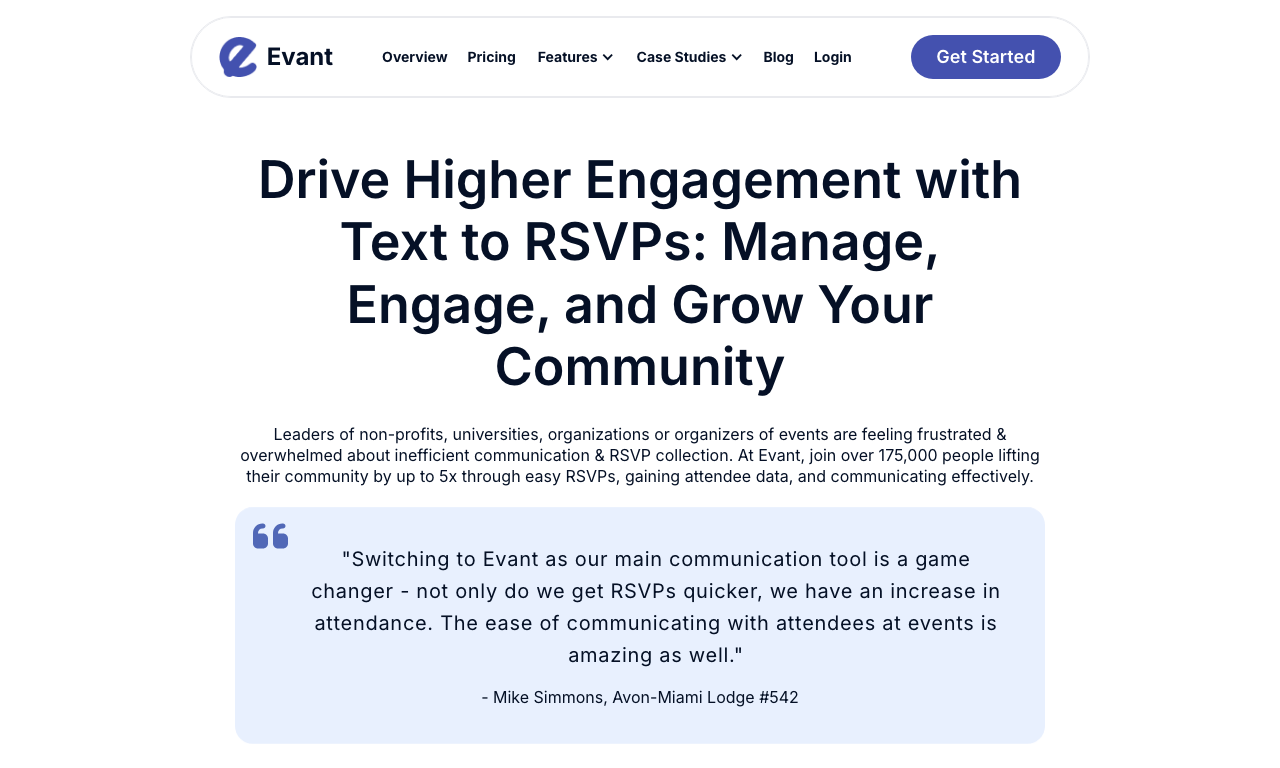 Evant — интерфейс