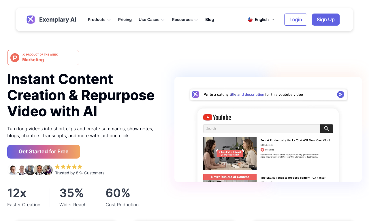 Exemplary ai — интерфейс