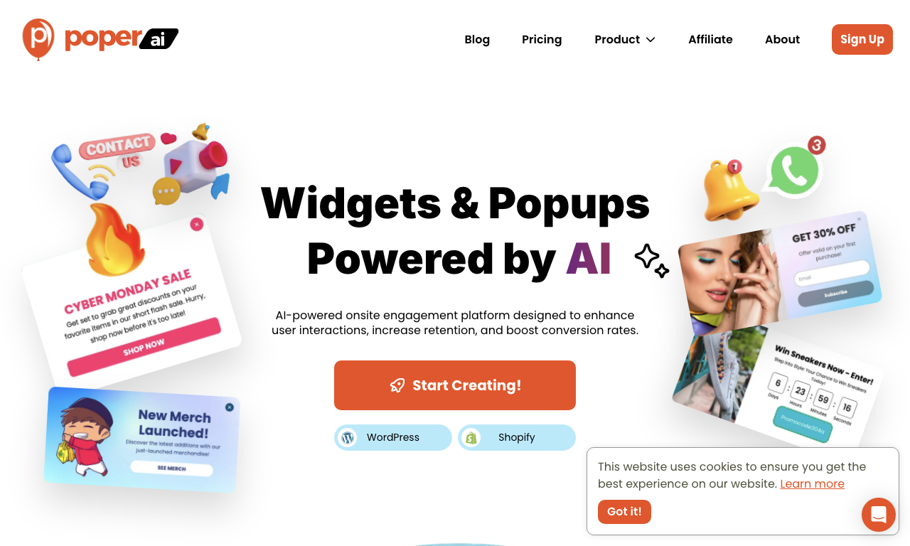 Poper AI — интерфейс