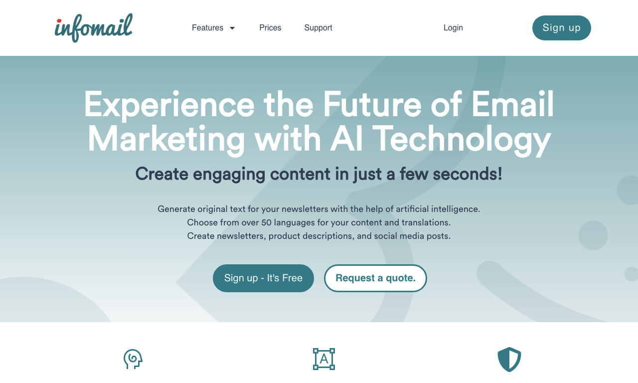 Infomail AI — интерфейс