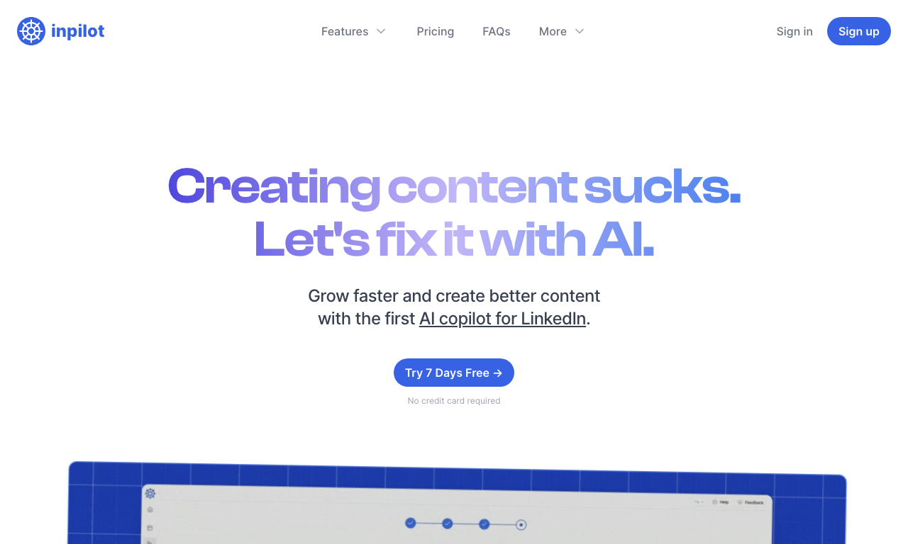 inpilot AI — интерфейс