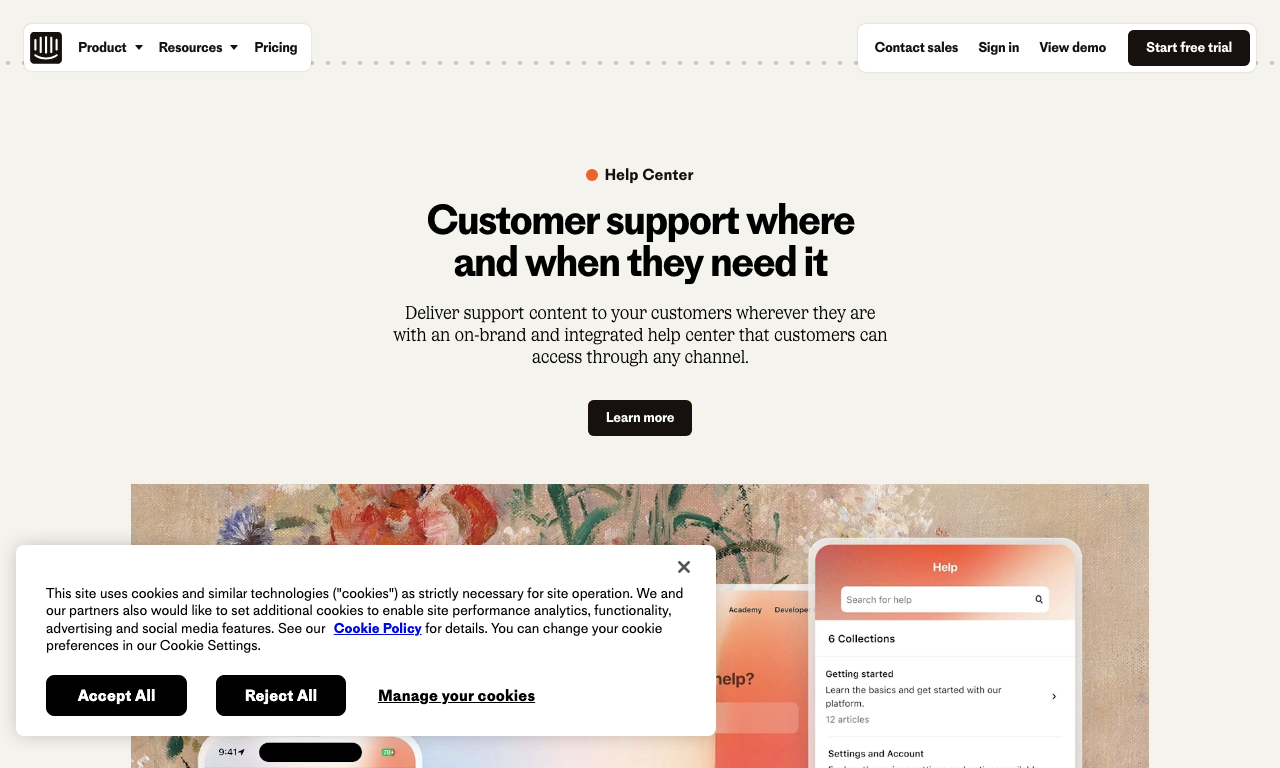 intercom.help — интерфейс