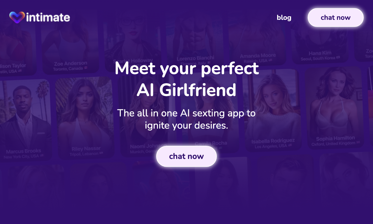 Intimate - AI Girlfriend — интерфейс