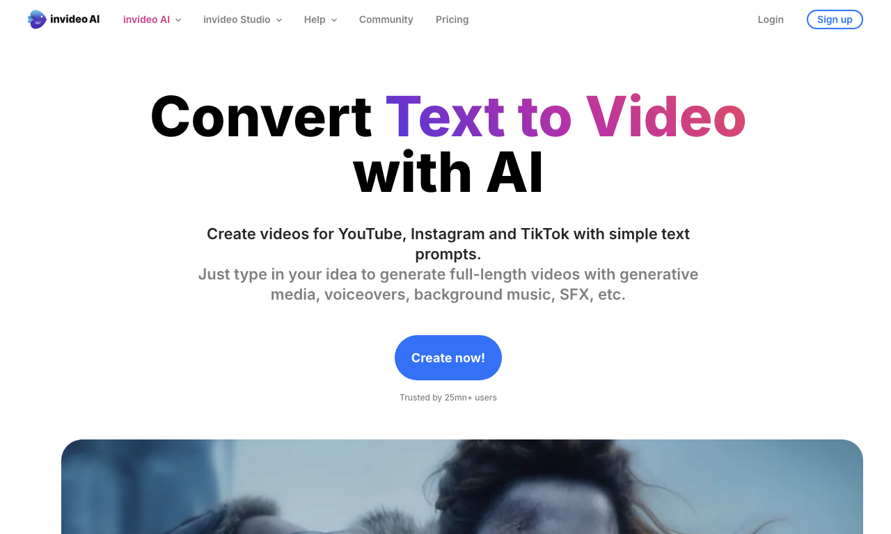 InVideo — интерфейс