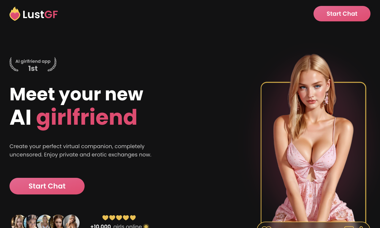 LustGF AI Girlfriend — интерфейс