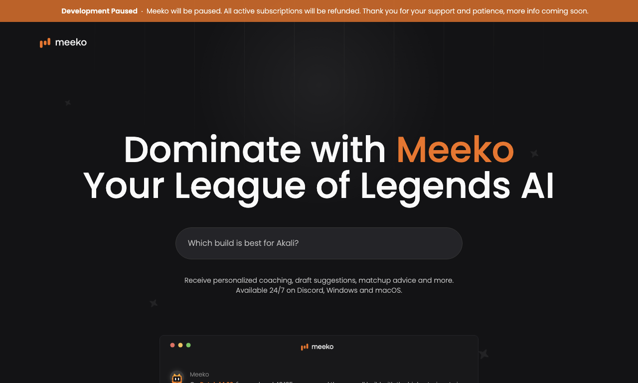 Meeko — интерфейс
