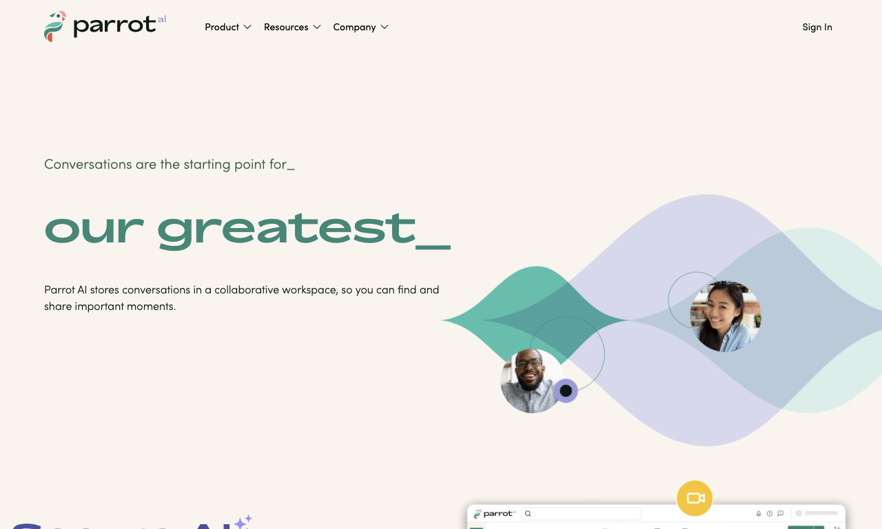 Parrot AI — интерфейс