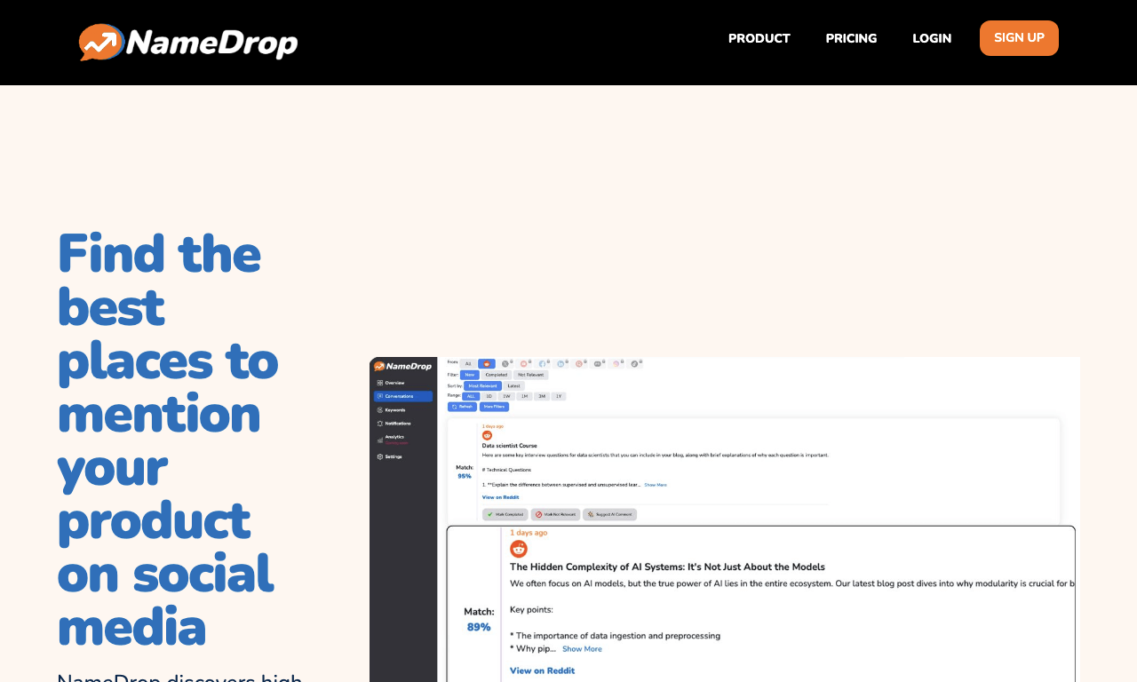 Name Drop AI — интерфейс