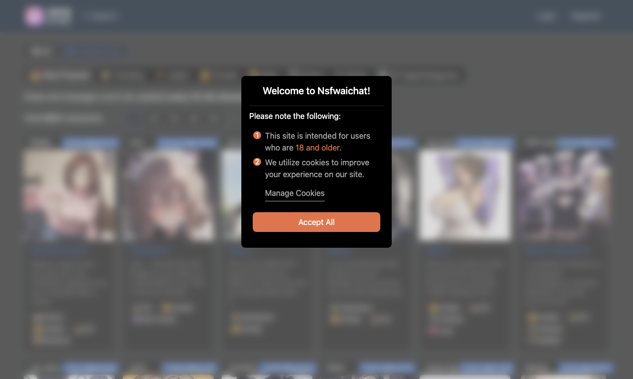 NSFW AI Chat — интерфейс
