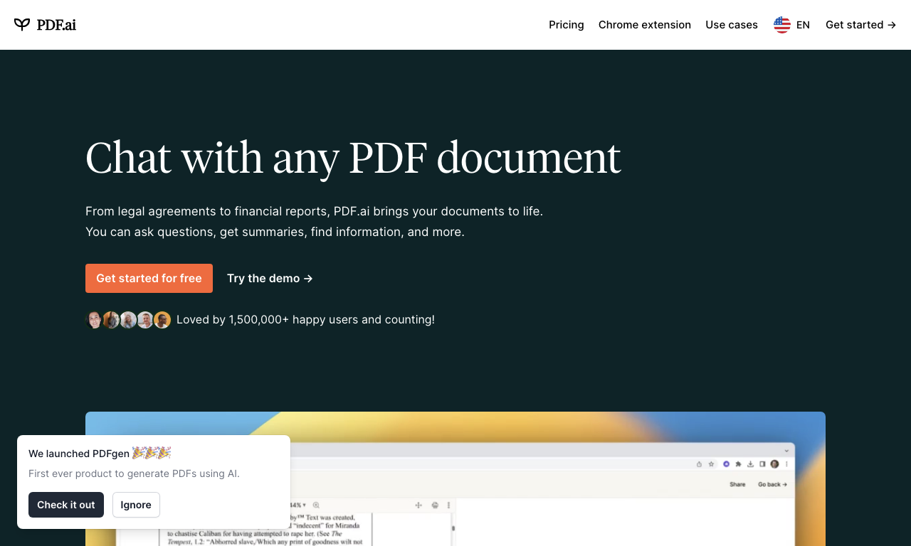 PDF AI — интерфейс