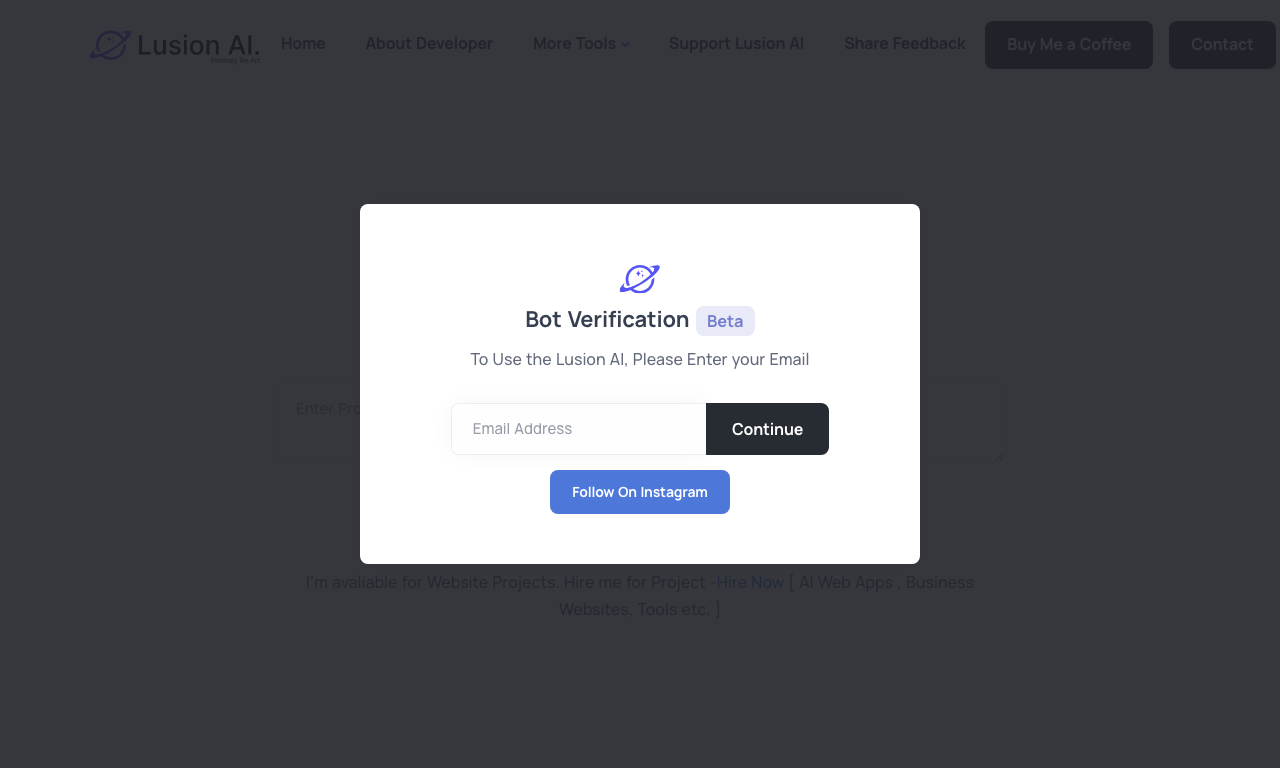 Re.Art AI Image Generator — интерфейс